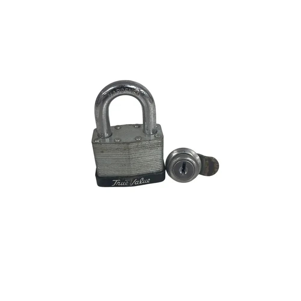 2 locks a door/cabinet lock and padlock both w/o key